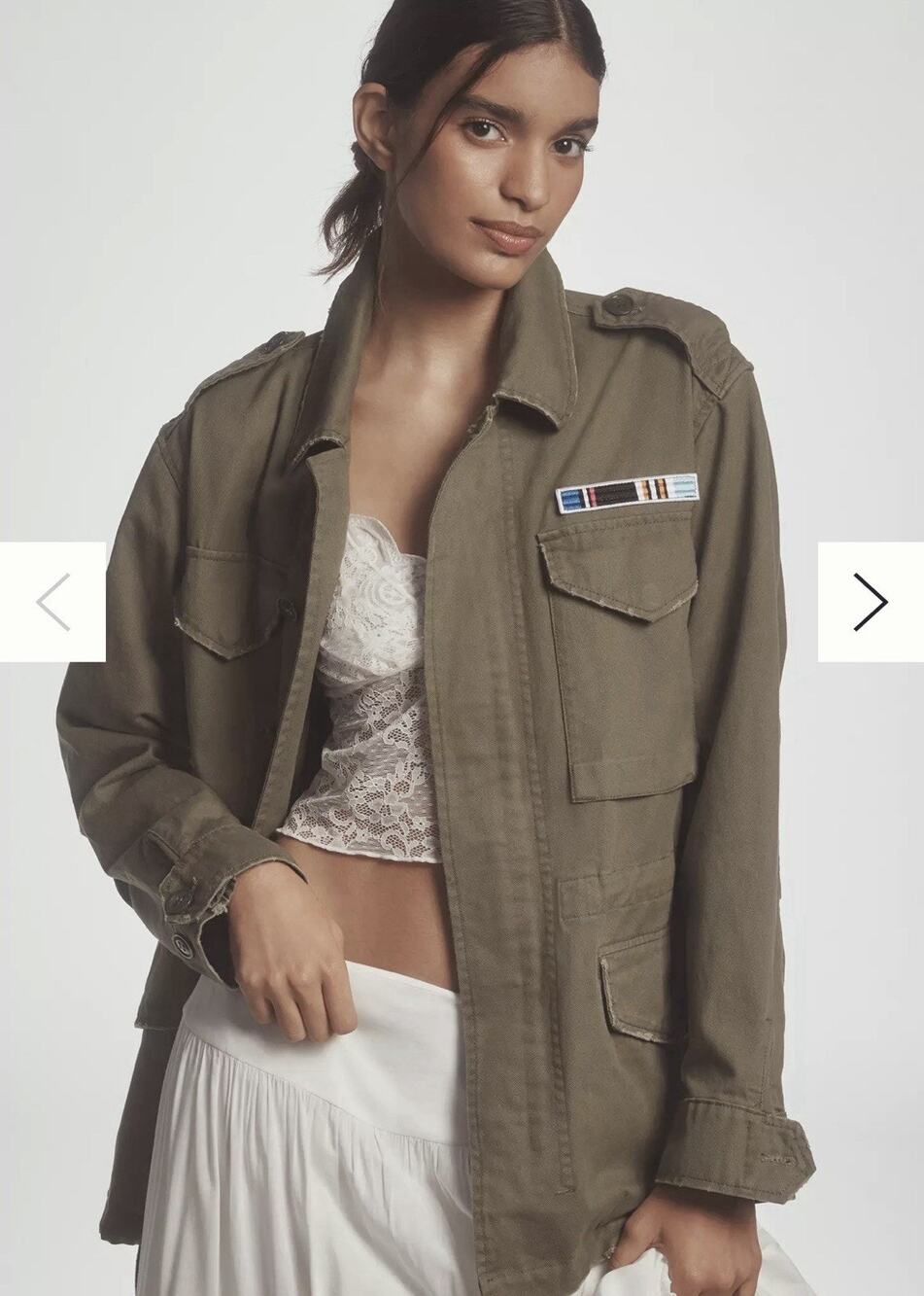 New Anthropologie by Pilcro Cotton Utility Jacket X-Small (S) Olive Green